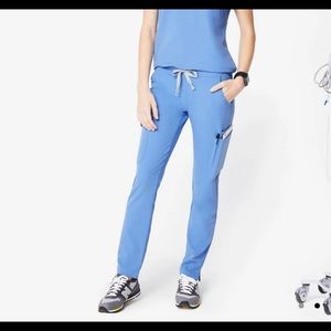 Figs yola skinny scrub pants ciel blue sz medium